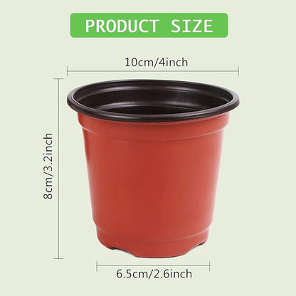 Augshy 220 Pcs 4 Inch Plastic Plant Nursery Pots Seed Starting Pots Containers with 300 Labels for Succulent Seedling Cutting Transplanting
