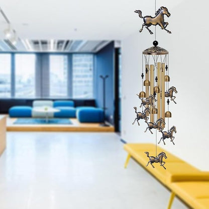 Bronze Horses Wind Chimes Decor, Mobile Blessing Wind Bells Decorate, Sympathy Wind Catcher, Memorial Gifts for Mom,Grandma,Woman (/Outside/Indoor/Home/Room/Porch/Yard/Garden Decoration)