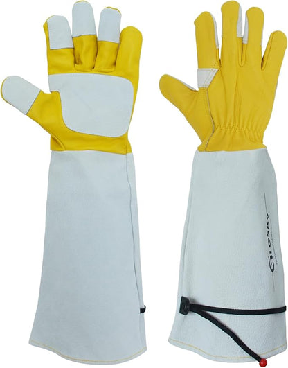 Cactus Gloves, Thorn Proof Gardening Gloves for Rose Pruning & Cacti Handling (Medium (Pack of 1), Yellow-reinforce)