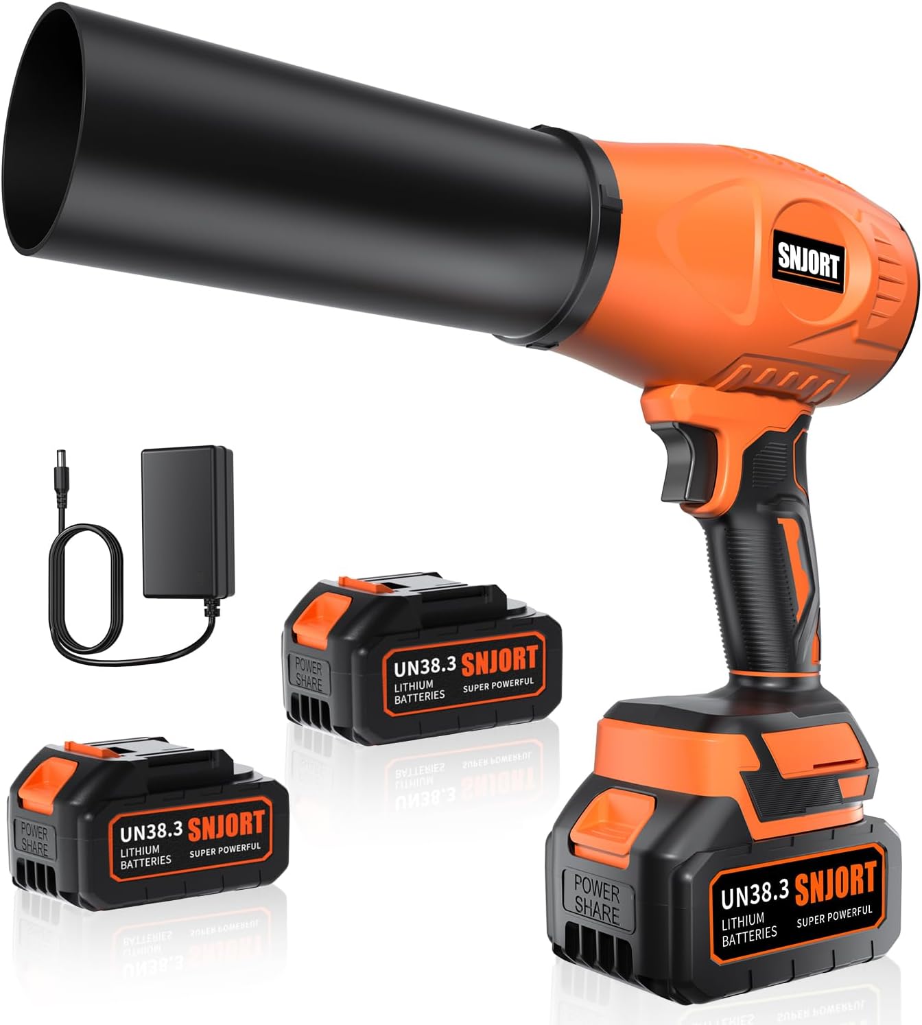 Leaf Blower Cordless with Battery and Charger,800,000 RPM,Extended Nozzle,Lightweight Handheld Design,Blower for Patio Cleaning,car Blowing Water,Blowing Leaves and Dust (Vitality Orange)