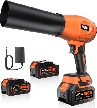 Leaf Blower Cordless with Battery and Charger,800,000 RPM,Extended Nozzle,Lightweight Handheld Design,Blower for Patio Cleaning,car Blowing Water,Blowing Leaves and Dust (Vitality Orange)