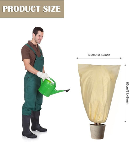 LangRay Plant Covers Freeze Protection, Winter Frost Cloths 2.8oz/yd² with Zipper and Drawstring, Garden Cover Protective Blankets for Outdoor Plants Fruit Palm Olive Trees (23in*31in 2pcs)