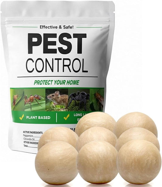 Pest Control, Rodent Repellent, Mouse Repellent Indoor/Outdoor, Peppermint Oil to Repel Rats, Roaches, Ants, Spiders & Moths, Mice Deterrent That Works for House, 3 Months Protection-8P