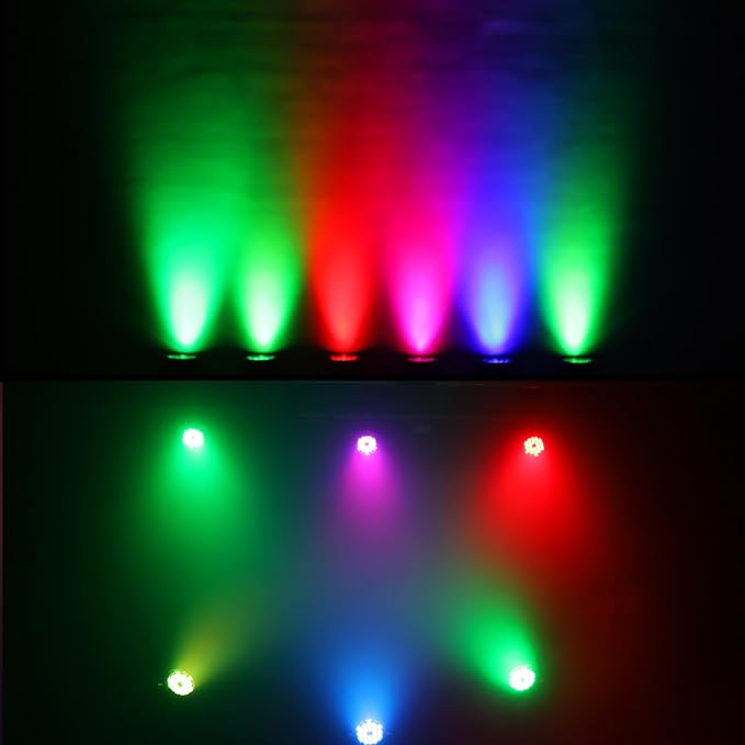 Outdoor Waterproof LED Par Lights 18x18W RGBWA UV 6in1 LED Light DMX Control Stage Light DJ Equipment Disco Lighting for Party, Club, Bar, Wedding, Halloween Decorations 2 Pack