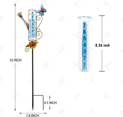 MUMTOP Rain Gauge Outdoor Freeze Proof, 36 Inch Large Number Easy Read Water Measure Gauge for Lawn, Yard and Garden(Watering Can)