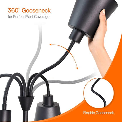 Bstrip Grow Lights for Indoor Plants, 4 Head Floor Grow Light Stand with Flexible Gooseneck, 3800K Full Spectrum Non-Dimmable Light for Plants Growing, 59" Tall Standing Grow Light with Smart Timer