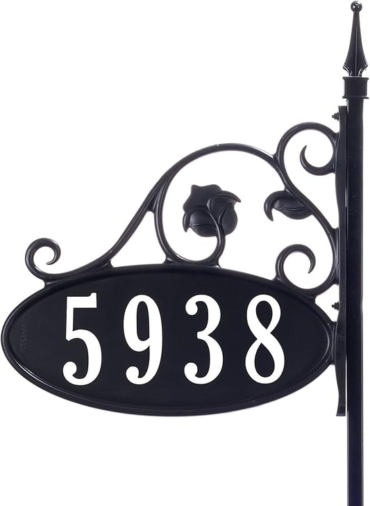 Address America USA Handcrafted Park Place Customized Home Address Yard Sign Custom Address Number Plaque with 47" Pole Weatherproof, Double-Sided, Reflective, Visible - AS