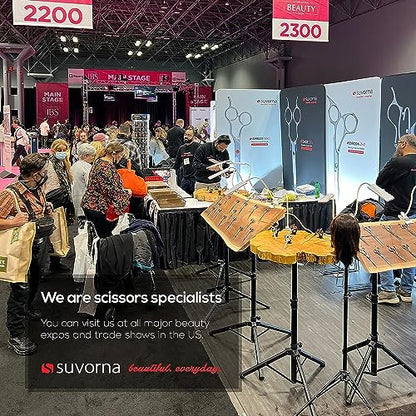 Suvorna 5.5" hair cutting scissors for professional, barber & hairdresser - hair shears for cutting, trimming, grooming, precision, facial hair - Right Hand hair scissors for men, women, kids, adults.