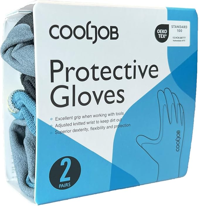 COOLJOB 2 Pairs Micro-Foam Nitrile Safety Work Garden Gloves with Touchscreen Fingers, Lightweight Working for Men’s Sweaty Hands, Non-slip Coated Grip Fits Most Tasks, X-Large, Blue & Black