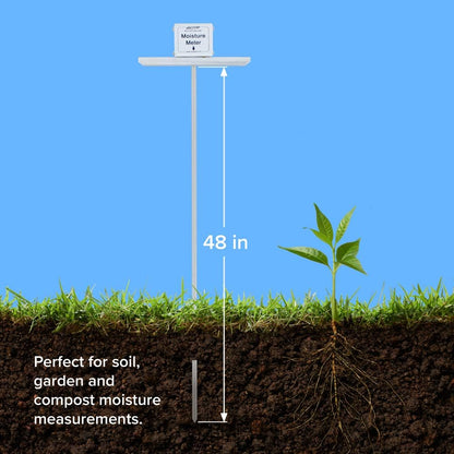Reotemp 48 Inch Garden and Compost Moisture Meter, Garden Tool Ideal for Soil, Plant, Farm and Lawn Moisture Testing