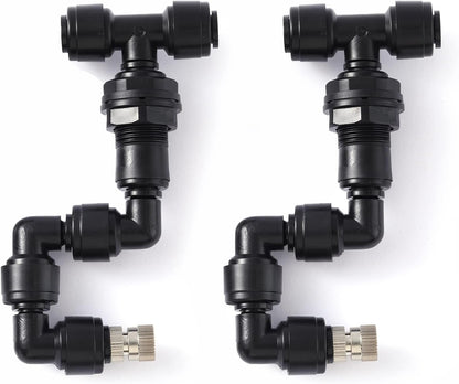 Reptile Misting Spray Nozzle for Rainforest Tank Pet Cooling Adjustable Reptile Nozzle Fogger Mist Sprinkler for Full Water Coverage, Replacement Micro Spray Nozzles, 2PCS