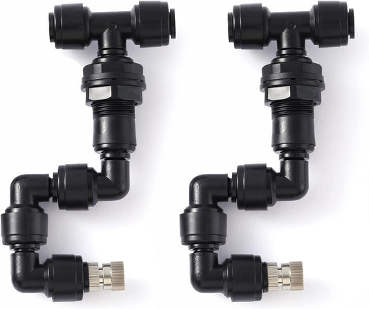Reptile Misting Spray Nozzle for Rainforest Tank Pet Cooling Adjustable Reptile Nozzle Fogger Mist Sprinkler for Full Water Coverage, Replacement Micro Spray Nozzles, 2PCS