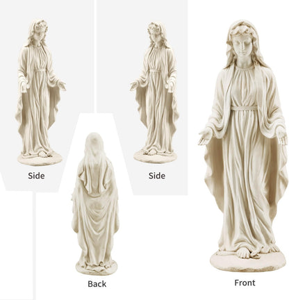 YOLENY Virgin Mary Statue Outdoor, 29.4 Inch Tall Garden Statue of Mary, Religious Blessed Mother Sculpture for Patio Yard Home Decor