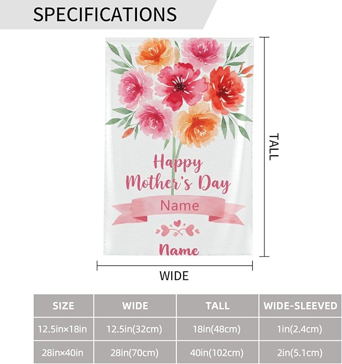 Custom Mother Garden Flag for Outdoor Personalized Mother's Day Yard Flags Decor Customized Flag Add Your Own Picture/Text House Lawn Banner Double Sided Home Wall Decoration 12.5x18 28x40
