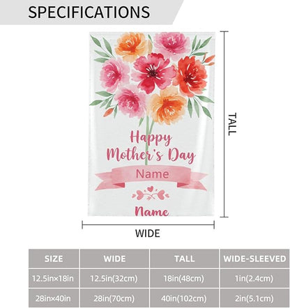 Custom Mother Garden Flag for Outdoor Personalized Mother's Day Yard Flags Decor Customized Flag Add Your Own Picture/Text House Lawn Banner Double Sided Home Wall Decoration 12.5x18 28x40