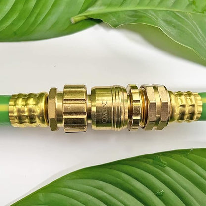 HQMPC Garden Hose Quick Connect No Pb Brass Hose Quick Connect Quick Connect Hose Fittings Water Hose Connectors 3/4" GHT (4SETS)