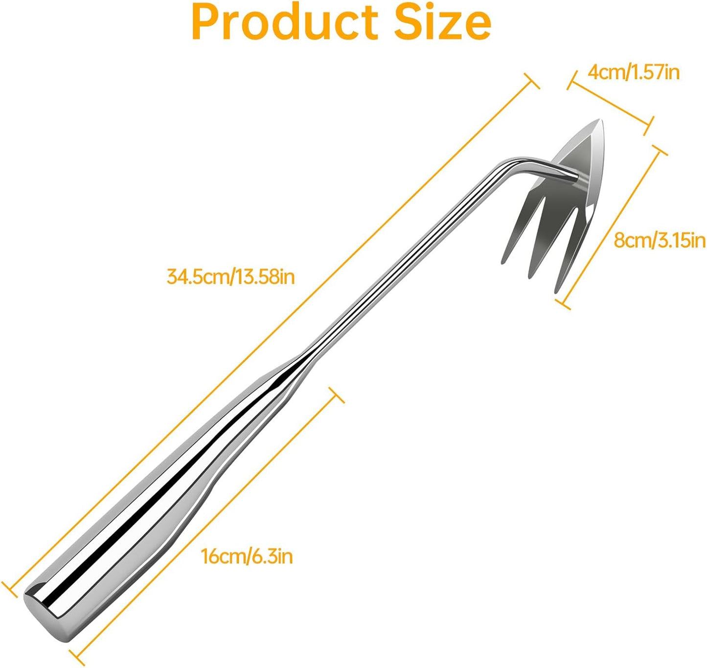 Manual Weed Remover Tool for Lawn and Garden, Heavy-Duty Weed Puller Tool 3-Tooth with Ergonomic Handle, Uprooting Weeding Tool for Gardening Backyard Farm