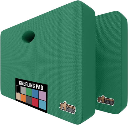 GORILLA GRIP Extra Thick Patent Pending Garden Kneeling Pad, 17.5 x 11 Inch Supportive Soft Foam Knee Cushioning for Gardening, Water Resistant, Bathing Baby, Working Supplies Lightweight 2 Pack Grass