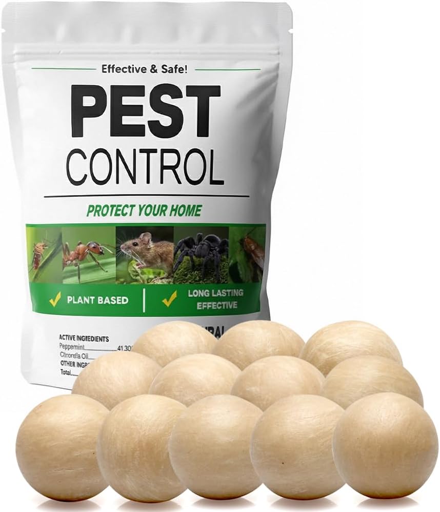 Pest Control, Rodent Repellent, Mouse Repellent Indoor/Outdoor, Peppermint Oil to Repel Rats, Roaches, Ants, Spiders & Moths, Mice Deterrent That Works for House, 3 Months Protection-12P