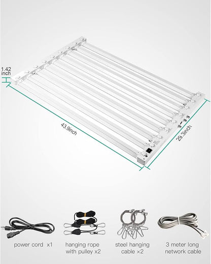 SZHLUX 620W LED Grow Light 4×6ft Daisy Chain Dimming Full Spectrum Grow Light for Indoor Plants, Sunlight Plant Light for Seedling Veg and Bloom Commercial Grow Light