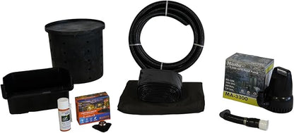 HALF OFF PONDS Simply Waterfalls 3200 Pond Free Waterfall Kit, with 10 ft by 20 ft PVC Liner and 3,200 GPH HydroFlow Series Submersible Pump - PVCPSAN1