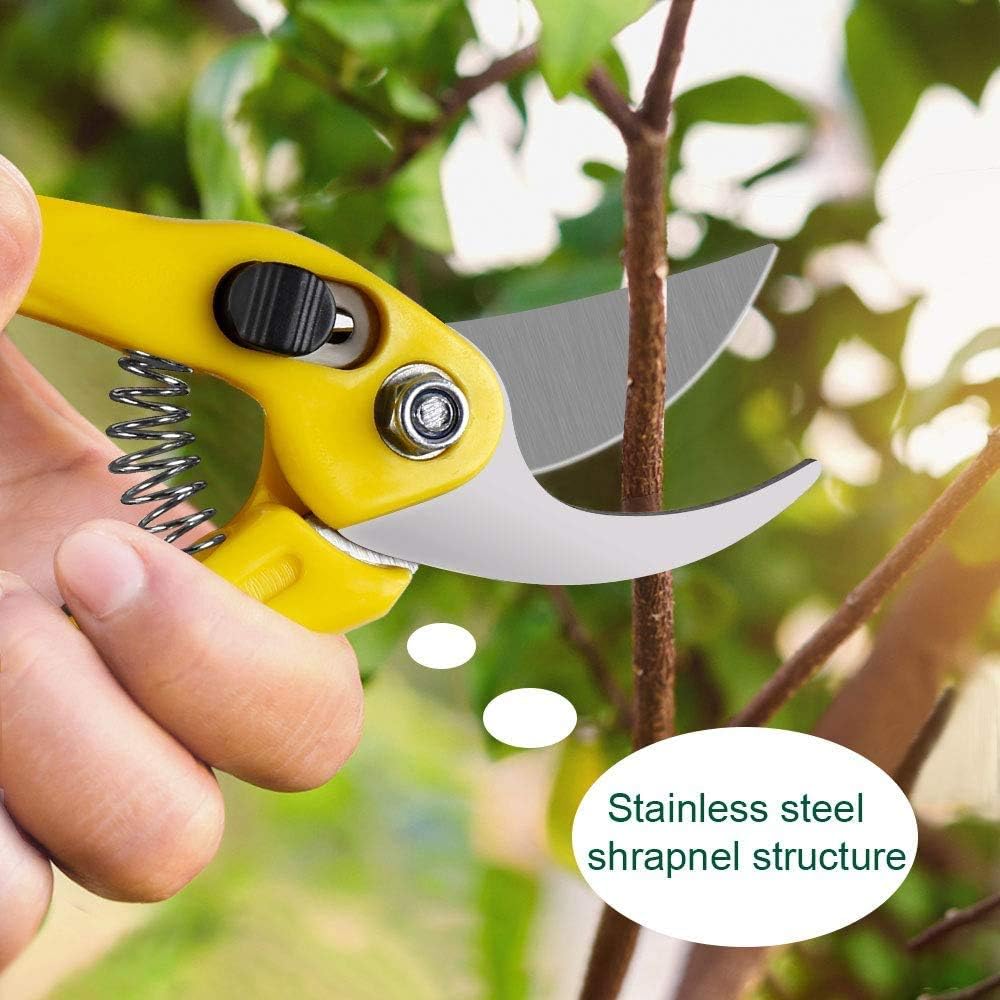 MOSFiATA Bonsai Tools Set 13 Pcs High Carbon Steel Succulent Gardening Trimming Tools Set Include Pruning Shears, Scissors, Mini Rake, Round and Pointed Shovel &Training Wire in PU Leather Bag