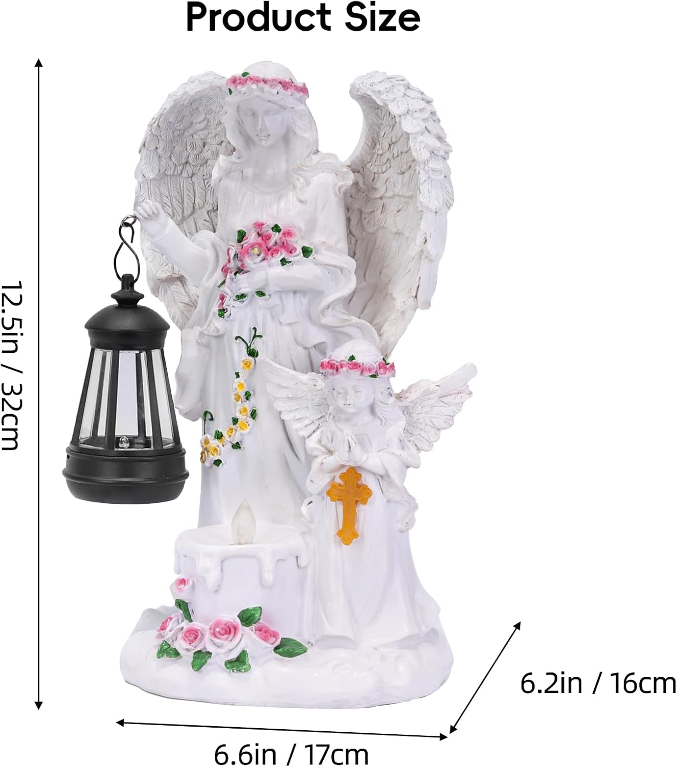 Solar-Powered Angel Garden Statue, Outdoor Garden Angel Statue - Outdoor Statues for Patio, Lawn Or Courtyard Landscaping Decorations