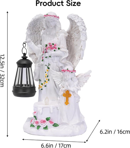 Solar-Powered Angel Garden Statue, Outdoor Garden Angel Statue - Outdoor Statues for Patio, Lawn Or Courtyard Landscaping Decorations