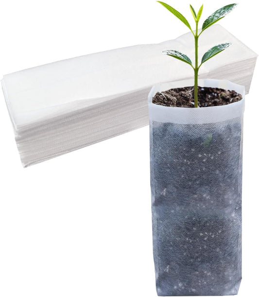 Belit 50 Pcs 13.5" H Deep Nursery Grow Bags, Non-Woven Plants Pots Container for Starting Deep Rooted Plants Vegetable, Flower, Seedling Tree (7.5"x13.5")