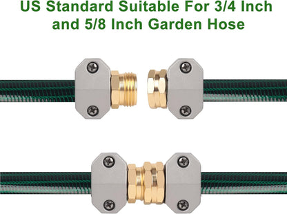 Hose repair kit,（3 Sets）garden hose repair Fittings Aluminum Female and Male With Zinc Clamp Water Hose End Repair Connector Fit 3/4 Inch And 5/8 Inch Garden Hose，garden hose repair kit