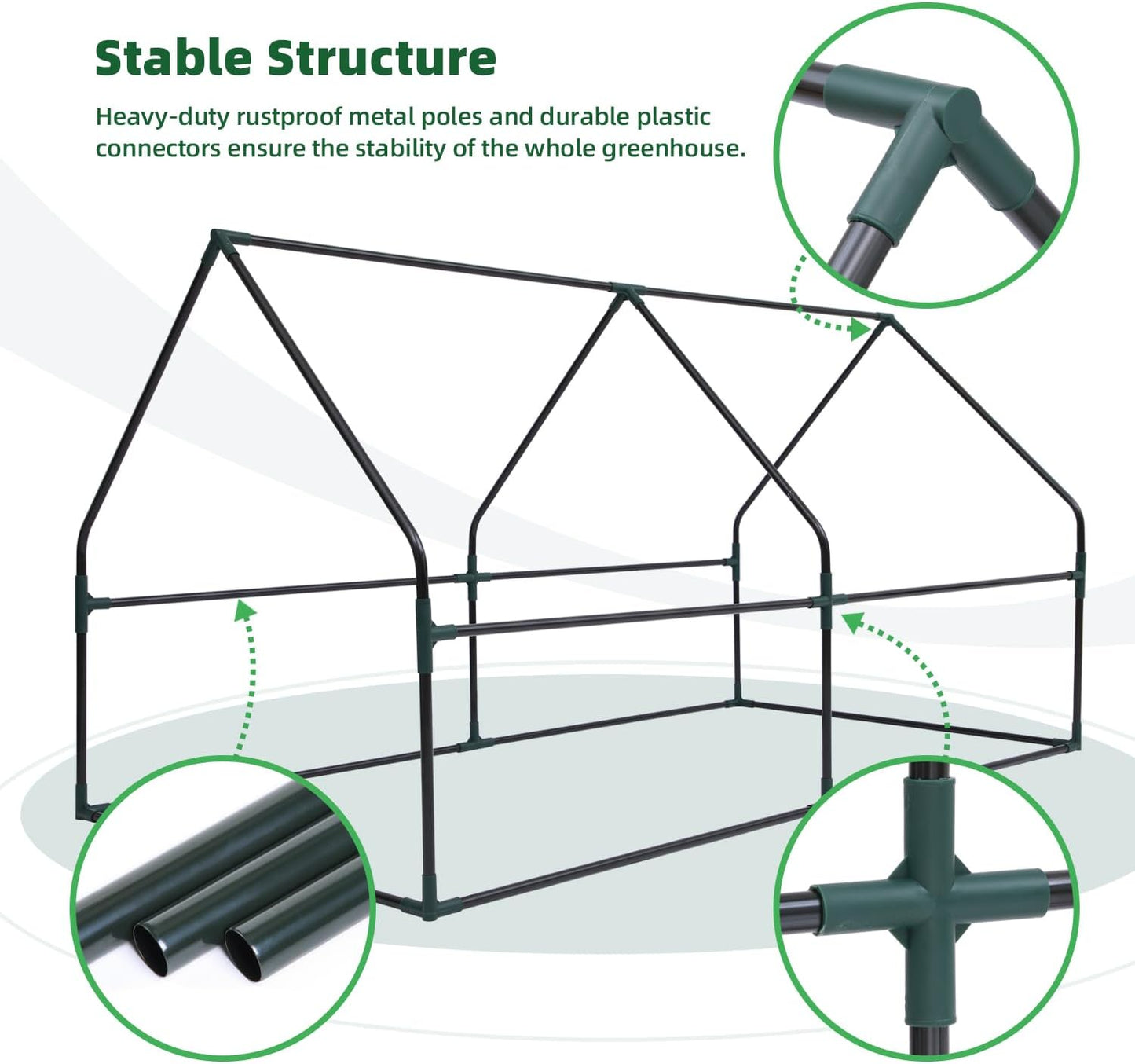 Ohuhu Portable Mini Greenhouse, 71"x36"x36" Greenhouses for Outdoors with Dual Large Zipper Doors & Ground Stakes, Waterproof & UV Protected Plastic Green House for Outside Garden Patio Transparent