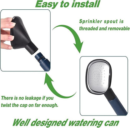 Watering Can 1 Gallon for Indoor Plants, Garden, Outdoor Plant House Flower, Gallon Large Long Spout with Sprinkler Head (Blue)