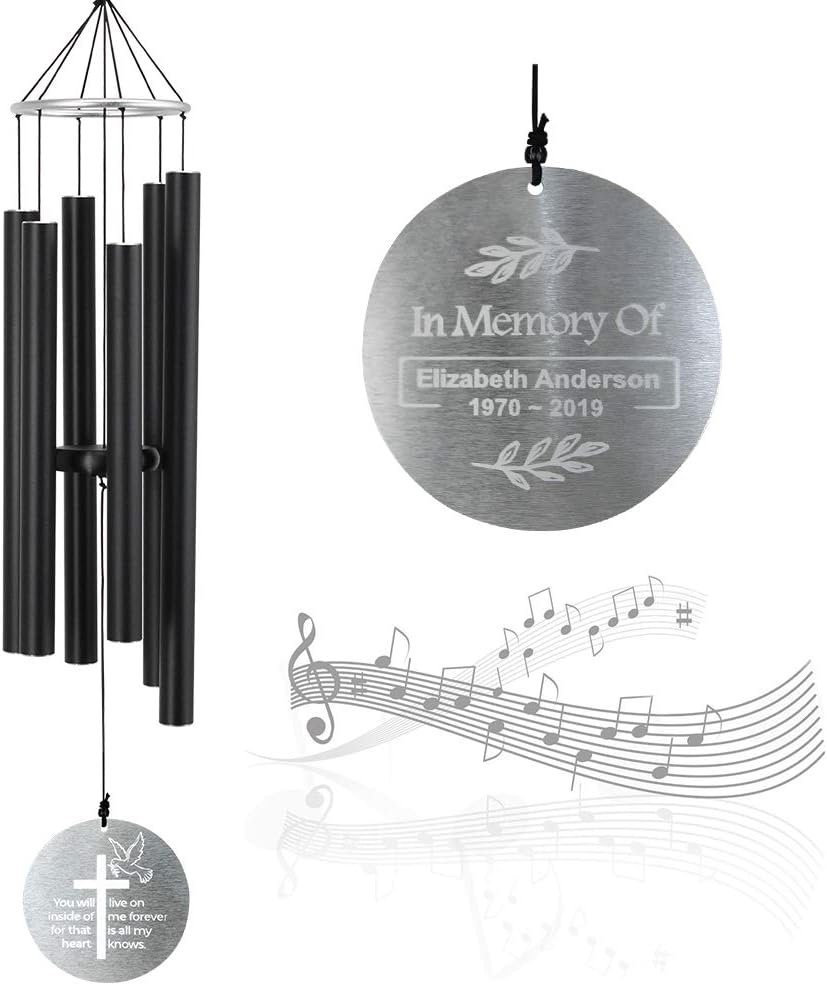 Personalized Memorial Wind Chimes for Loss of a Loved One Prime, Customized Sympathy Wind Chimes, Bereavement/Memorial/Sympathy Gift in Memory of Loved One Loss of Mother Father Condolence Remembrance