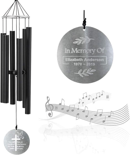Personalized Memorial Wind Chimes for Loss of a Loved One Prime, Customized Sympathy Wind Chimes, Bereavement/Memorial/Sympathy Gift in Memory of Loved One Loss of Mother Father Condolence Remembrance