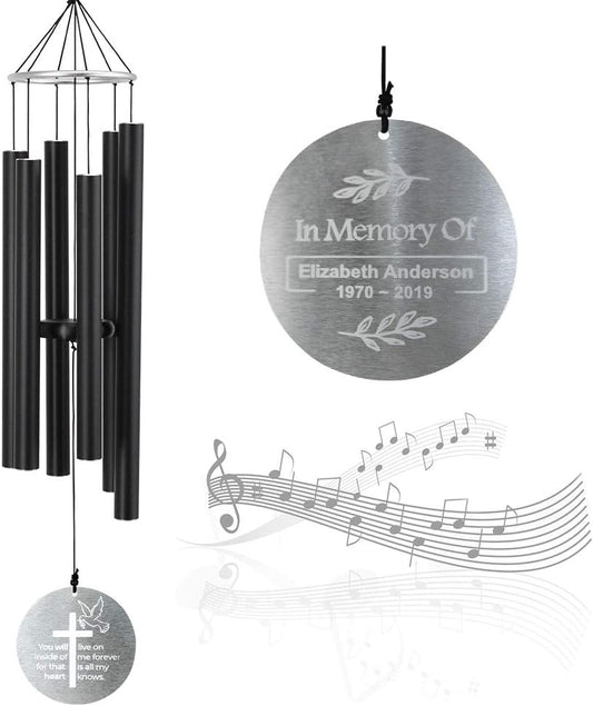 Personalized Memorial Wind Chimes for Loss of a Loved One Prime, Customized Sympathy Wind Chimes, Bereavement/Memorial/Sympathy Gift in Memory of Loved One Loss of Mother Father Condolence Remembrance