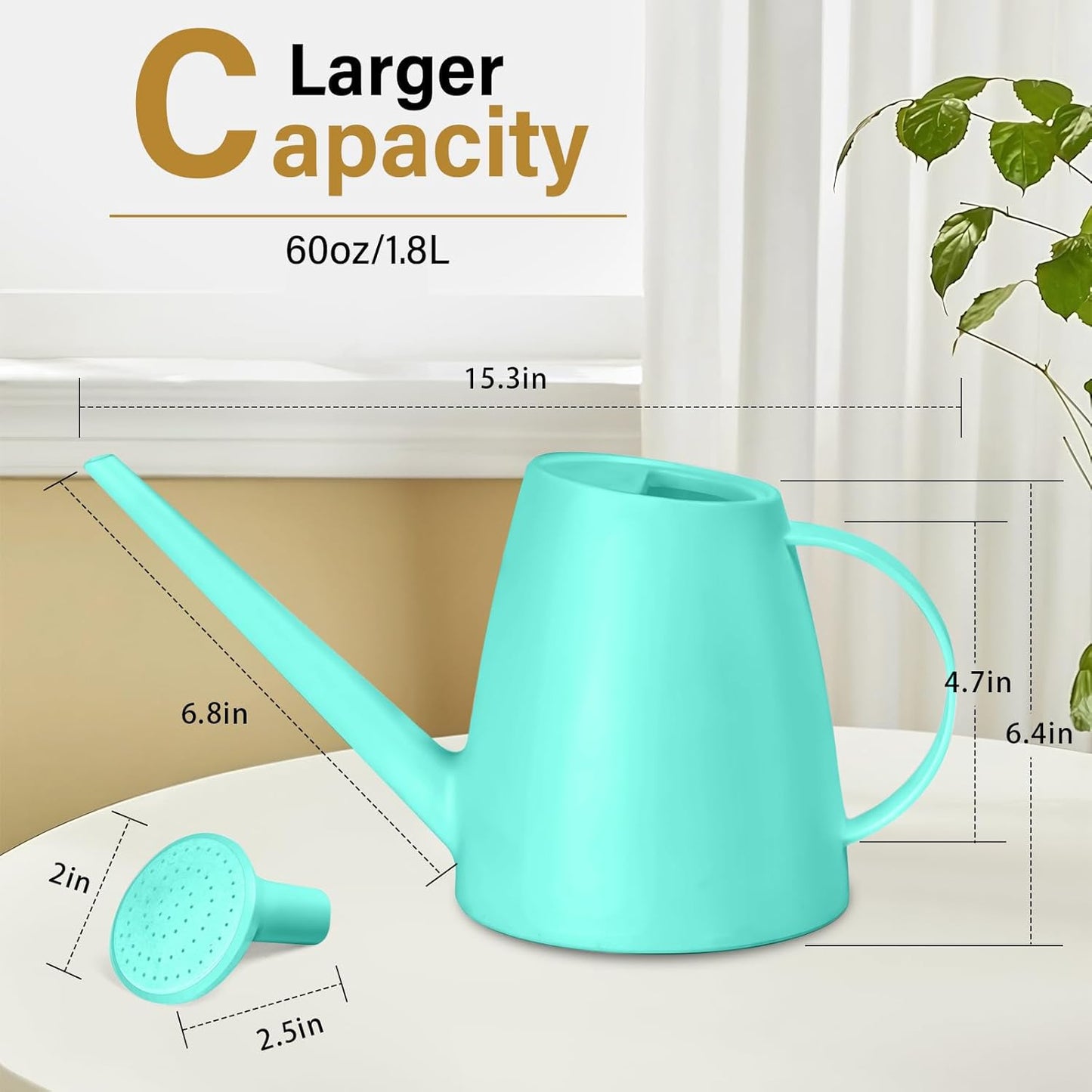 Plastic Watering Can - 1/2 Gallon - Turquoise