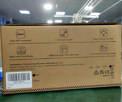 iDOO Hydroponics Growing System Kit 12Pods, Christmas Gifts for Women Mom, Herb Garden Indoor with LED Grow Light for Home, Built-in Fan, Auto-Timer, Adjustable Height Up to 11.3", 12Pods WiFi-Black