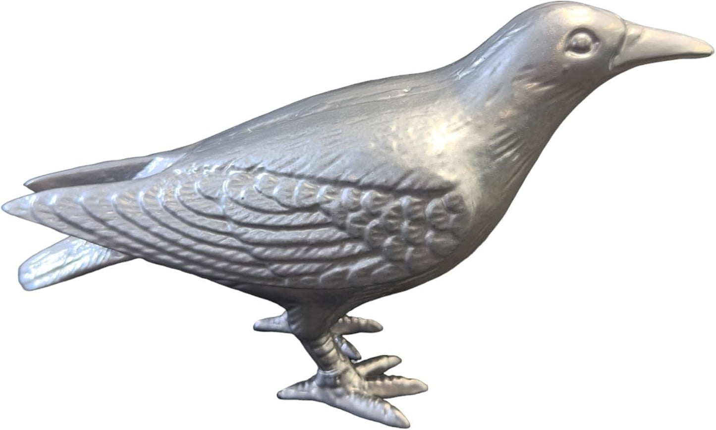 NACH Cast Iron Crow Statue, Head Up Raven, Large Garden Statues, Crow Garden Sculpture, Bird Figurines Home Decor, Raven Decor, Antique Metal Bird Statue, 4.5 x 11 x 3.5 inches, JS-90-7118AM