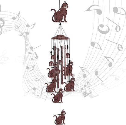Cats Wind Chimes Outdoor/Indoor Decoration -Hand-Made Cats Wind Catcher, Music Wind Chimes, Cat Chimes, Blessing Wind Chime, Mobile Cat Wind Bells Gifts for Mom,Home,Balcony,Tree,Festival,Garden Decor