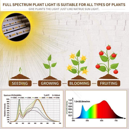 bseah Grow Light Plant Lights for Indoor Plants, Full Spectrum Plant Grow Lamp, 10 Dimmable Levels, ON & Off with 3/9/12H Timer