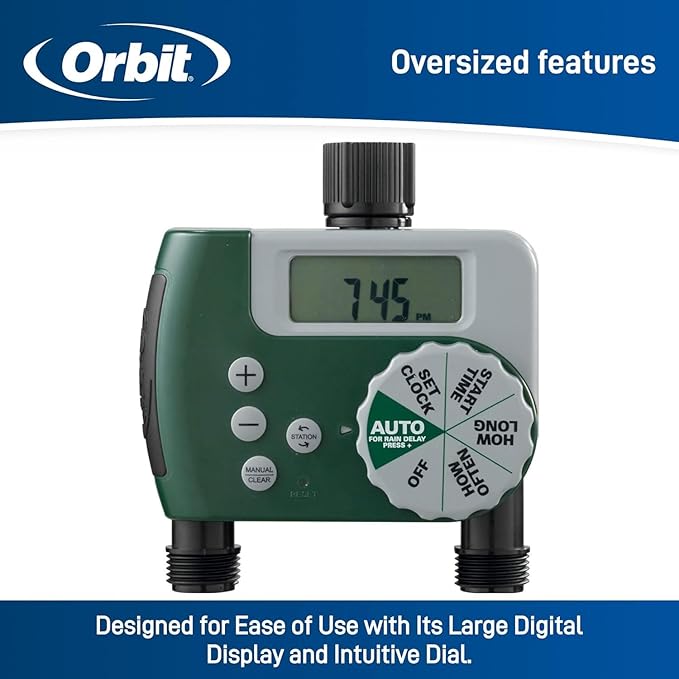 2-Pack Orbit 58910 Digital 2 Outlet Hose Faucet Timer