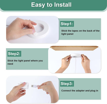 LORDEM Grow Light for Indoor Plants, 48 LEDs Ceiling Full Spectrum Plant Light, 5V Corded Growing Lamp with 4/8/12H Auto Switch, 4 Dimmable Brightness Levels, Ideal for Small Plants