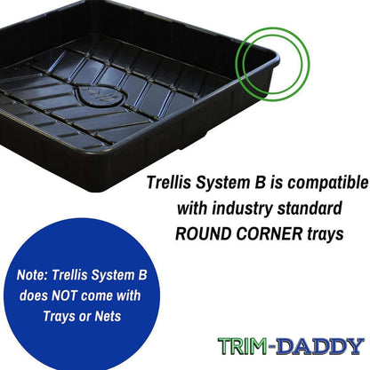 Trim Daddy Trellis System Support Kit (Model B) - for Climbing Plants | Round Corner | Ideal for Hydroponics Growing System, Greenhouse & Garden