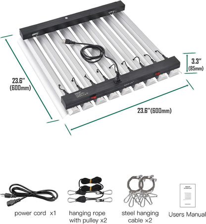SZHLUX 400W LED Grow Light 4×4ft Coverage with Double Switches, Full Spectrum Grow Light for Indoor Plants, Sunlight Plant Light 864 LEDs for Hydroponic Seedling Veg and Bloom Greenhouse