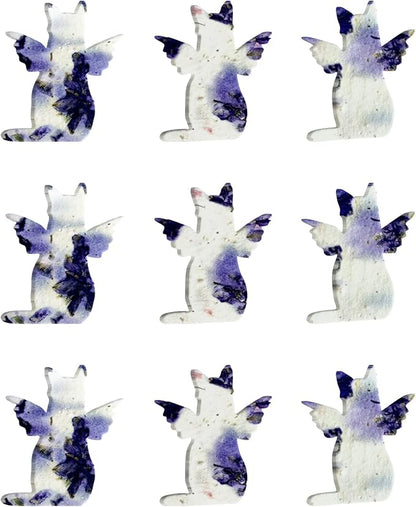 24pcs Seed Paper – Pink Plantable Wildflower for Pet Lovers, Pet Owners, Memorials & Other Milestone Celebrations (Purple - Cat)