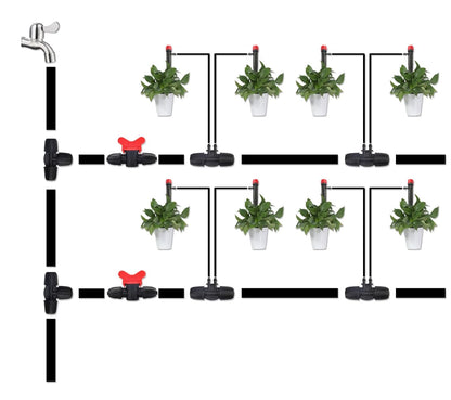 50 Pcs 1/4" Drip Irrigation Emitters - Adjustable Anti-Clog Drip Emitters for 1/4" Tubing, Heavy-Duty Irrigation Parts for Greenhouse/Nursery/Planters (5.3 Inch)