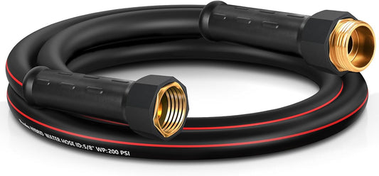 Short Garden Hose 6ft x 5/8", NON-EXPANDABLE Heavy Duty Premium Flexible Short Water Hose, No Kink, Leakproof, Lightweight Hybrid Hose with Male to Female Fittings for Household&Backyard