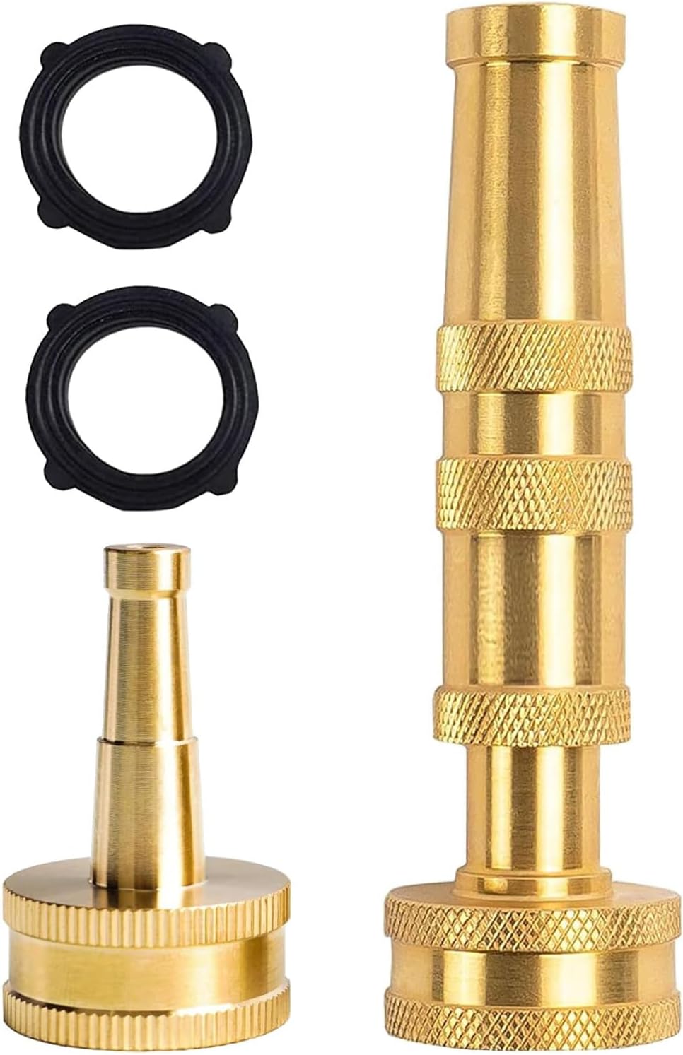 Solid Brass Heavy Duty Adjustable Twist Hose Nozzle, CM CUMIZON Jet Sweeper Nozzle, High Pressure Hose Nozzle Solid Brass,Water Hose Sprayer Nozzle, B