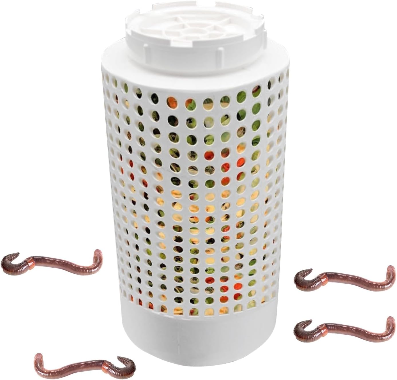 In Ground Worm Composter - Compost Bin with Vent Holes | Worm Bins Farm Starter Kit | Outdoor Vermicomposting Container for Experienced Organic Gardening Enthusiasts Yard Lawn Fish Pond