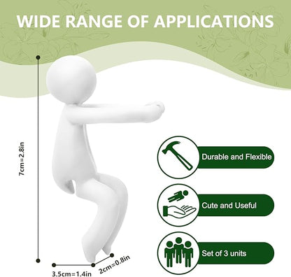 Plant Propagation Buddy, Plant Cutting Holders People, Plant Nurturing Decorative Plant Supports, Propagation Friends for Indoor Gardens or for Sprouts, Stems, Shoots and Cuttings(3PCS-White)